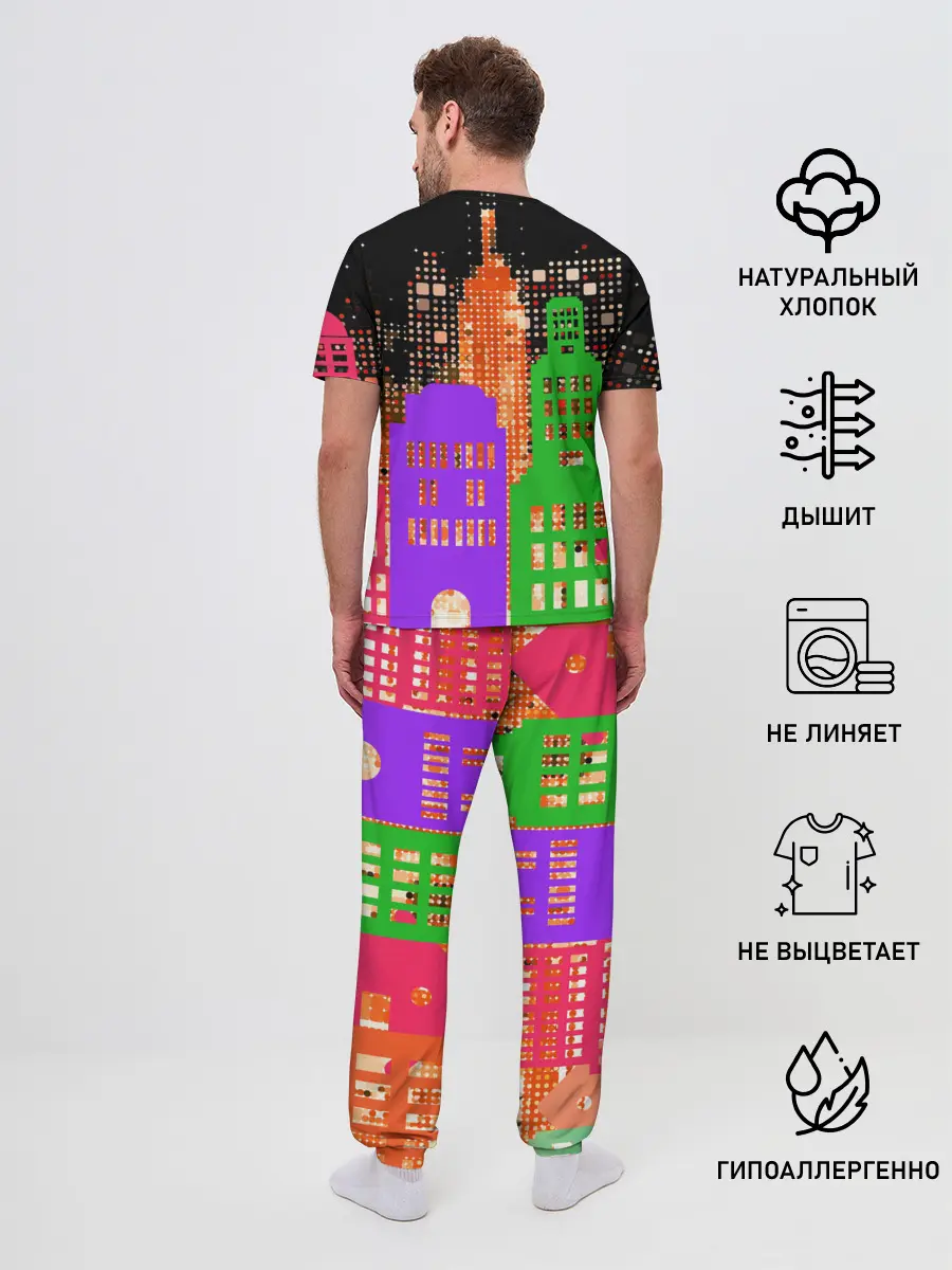 Мужская пижама с брюками / Ночной Город