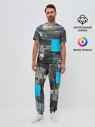 Мужская пижама с брюками / Абстракция