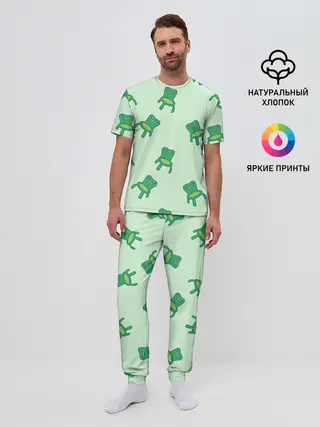 Мужская пижама с брюками / Froggy crossing