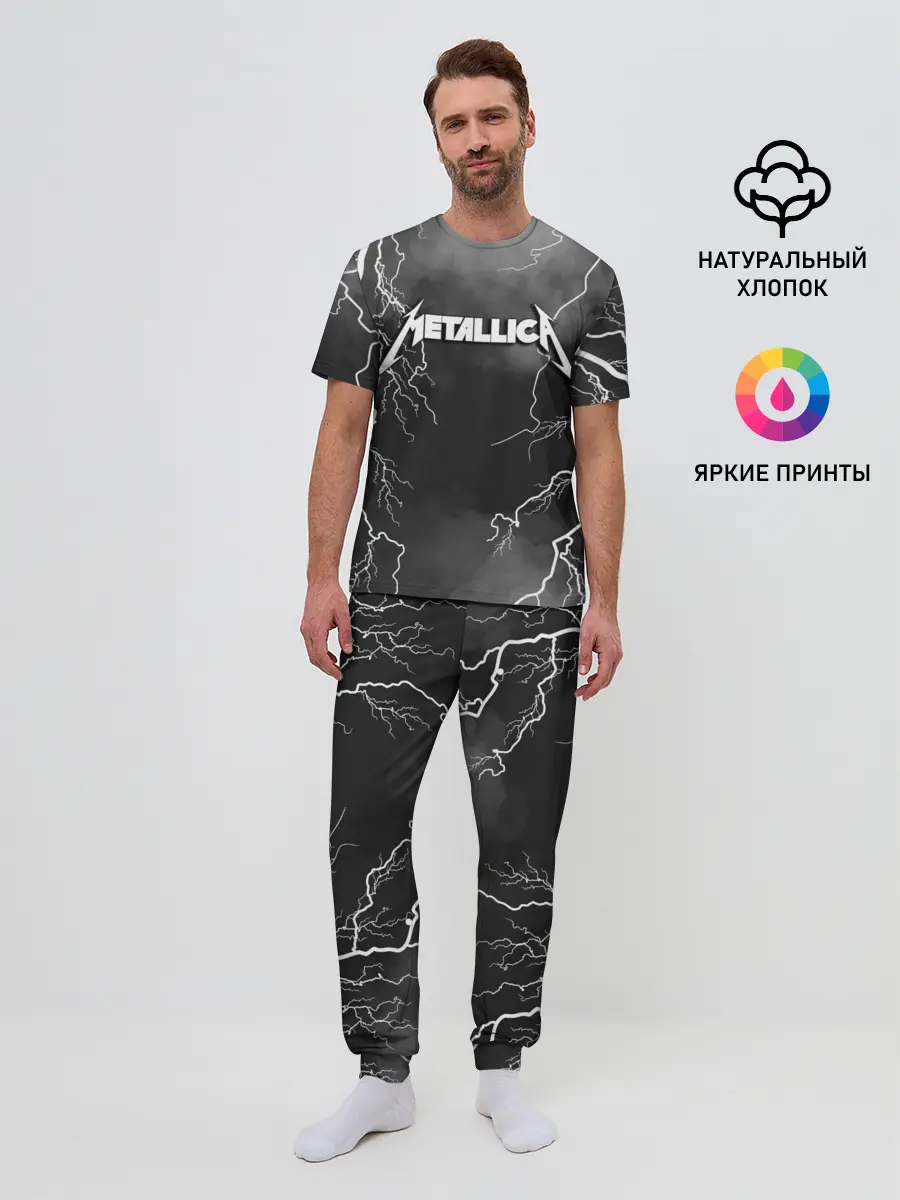 Мужская пижама с брюками / METALLICA РАЗРЯД МОЛНИИ