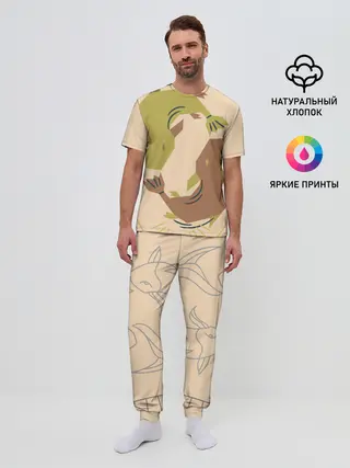 Мужская пижама с брюками / Рыбы. Знаки зодиака, море