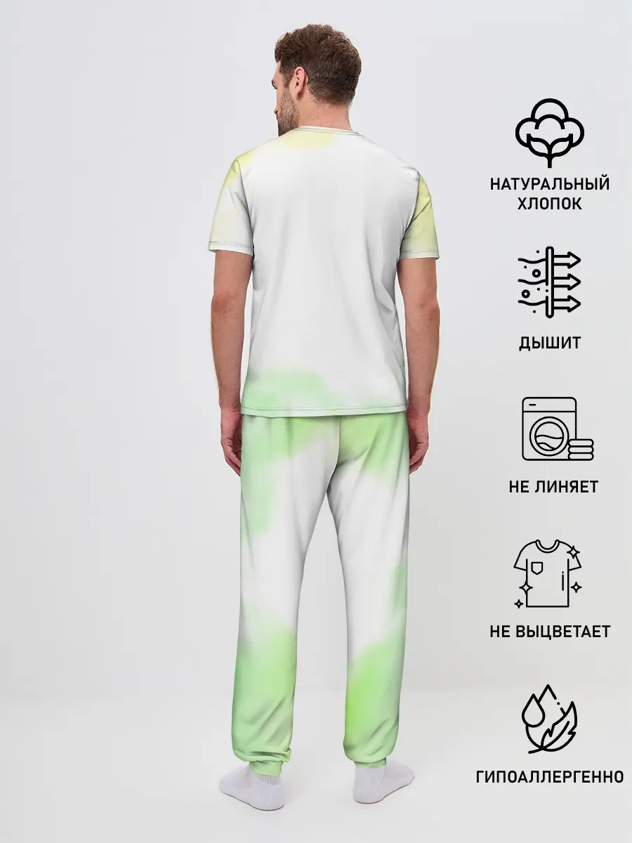 Мужская пижама с брюками / Чёрный клевер Юно кислотный