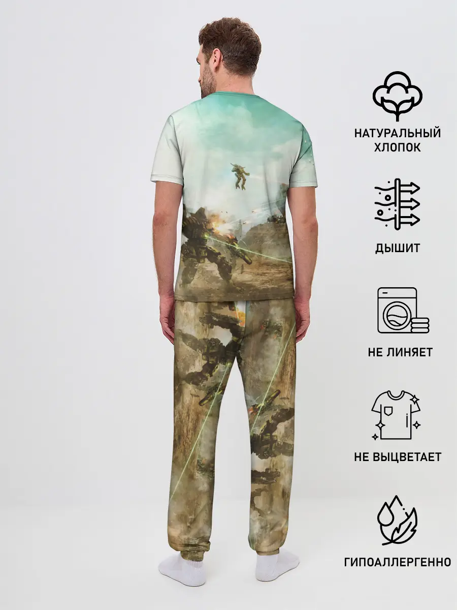 Мужская пижама с брюками / Битва мехов