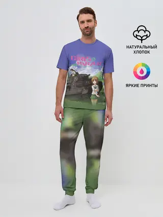 Мужская пижама с брюками / Девушки и танки | Girls und Panzer