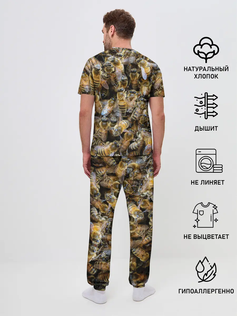 Мужская пижама с брюками / Пчёлы