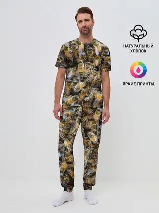 Мужская пижама с брюками / Пчёлы