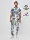 Мужская пижама с брюками / Собачки рисунок паттерном