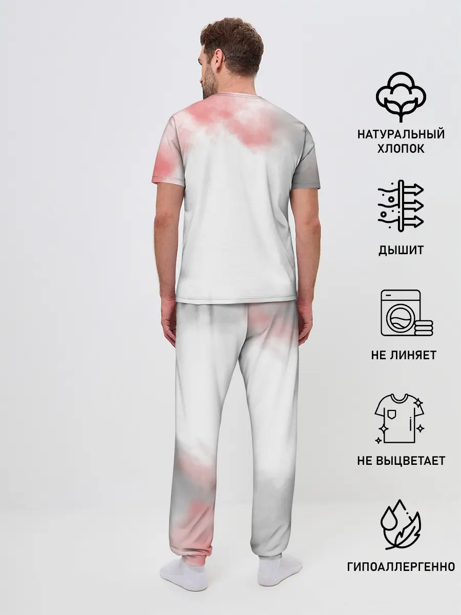 Мужская пижама с брюками / Чёрный клевер Черный Аст а