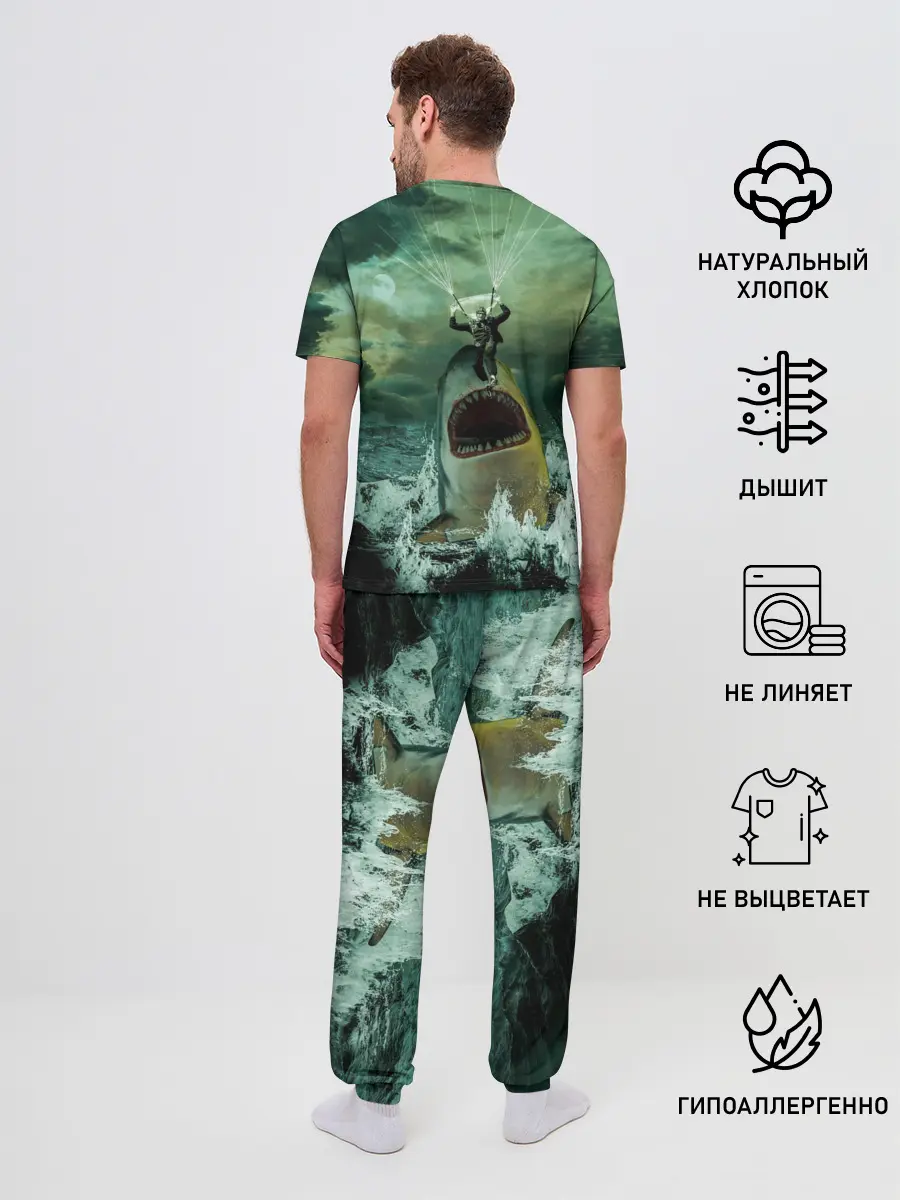Мужская пижама с брюками / Shark Attack | Акула атакует