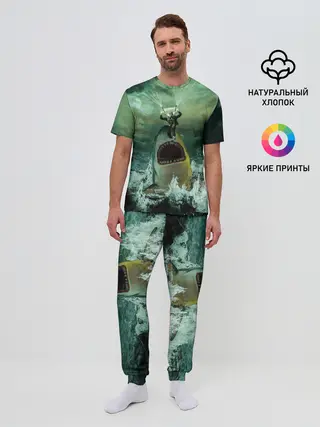 Мужская пижама с брюками / Shark Attack | Акула атакует