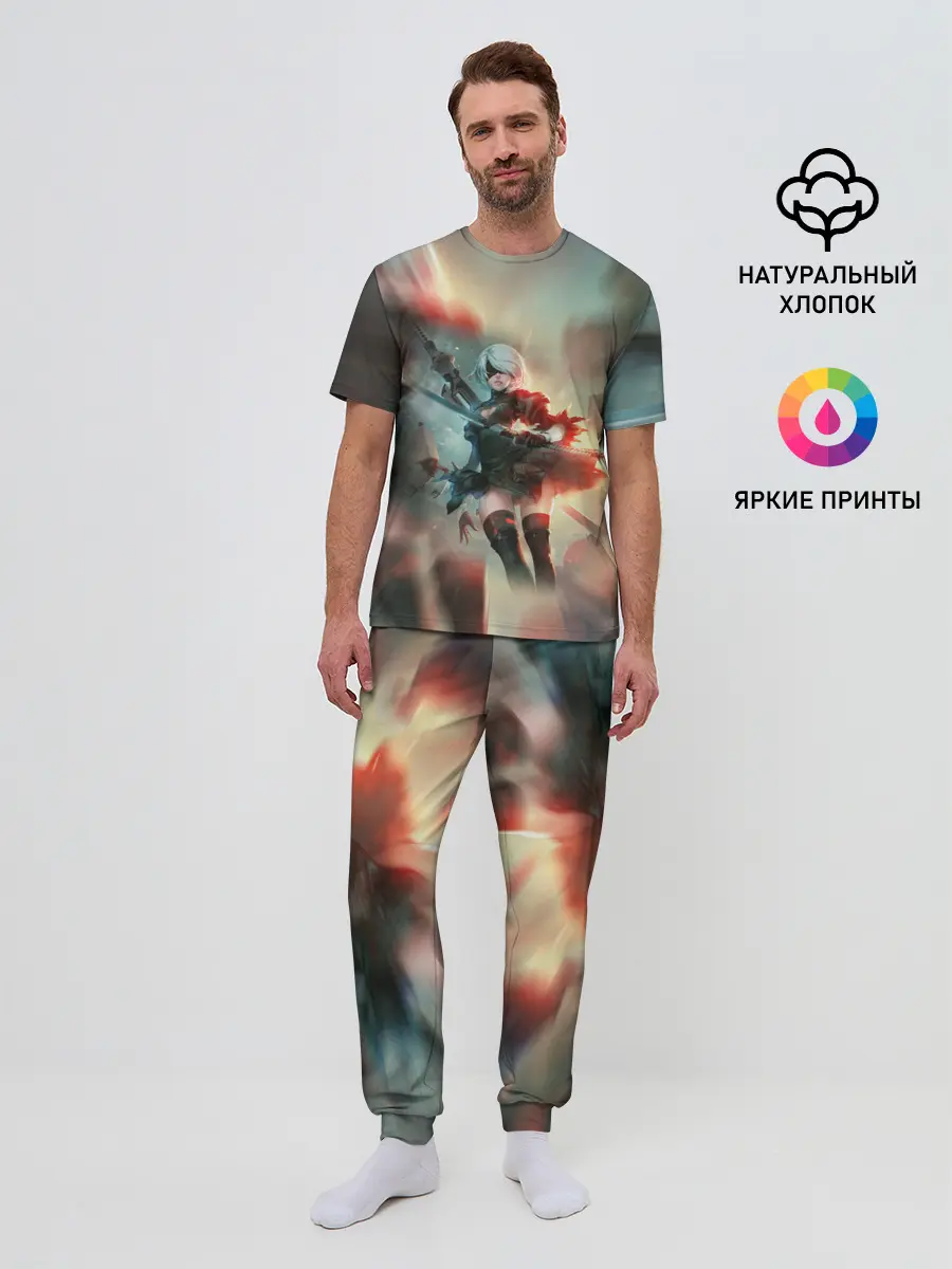 Мужская пижама с брюками / 2B | Nier Automata