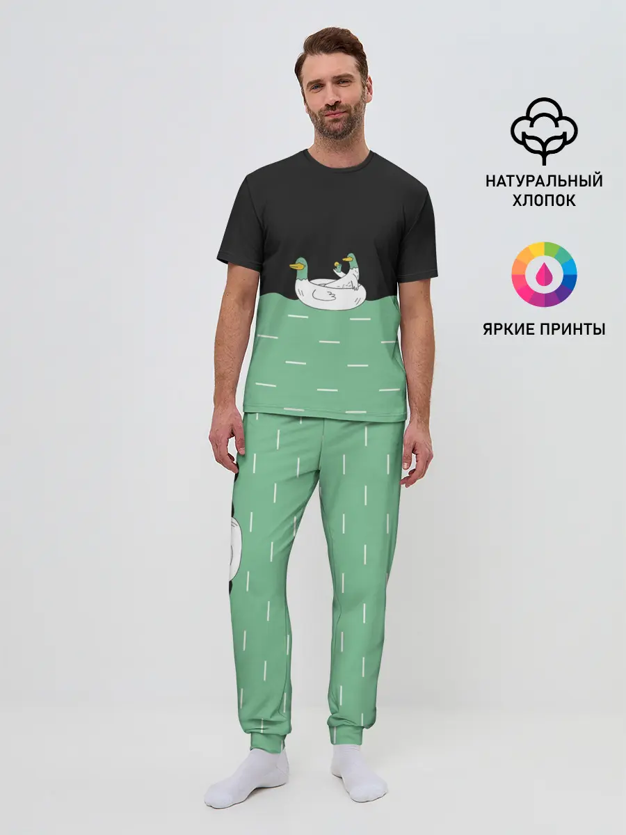 Мужская пижама с брюками / Уточки