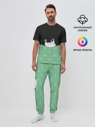 Мужская пижама с брюками / Уточки