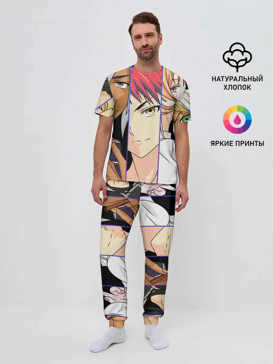 Мужская пижама с брюками / Кулинарные друзья