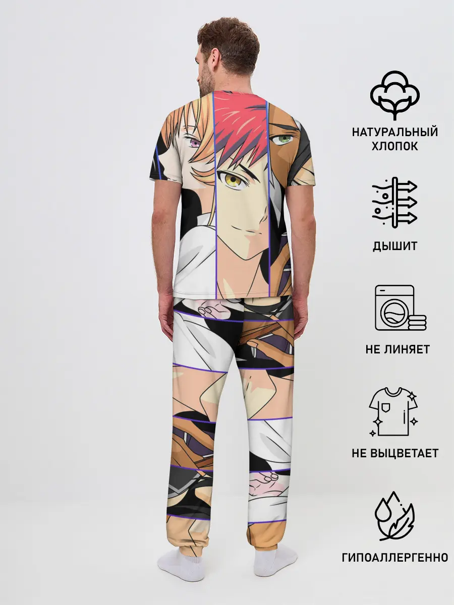 Мужская пижама с брюками / Кулинарные друзья