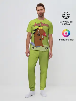 Мужская пижама с брюками / Крутые бобры. Деггет