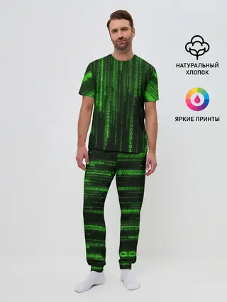 Мужская пижама с брюками / Двоичный код