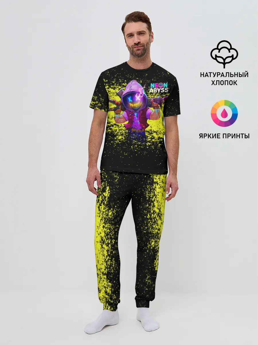 Мужская пижама с брюками / Neon Abyss