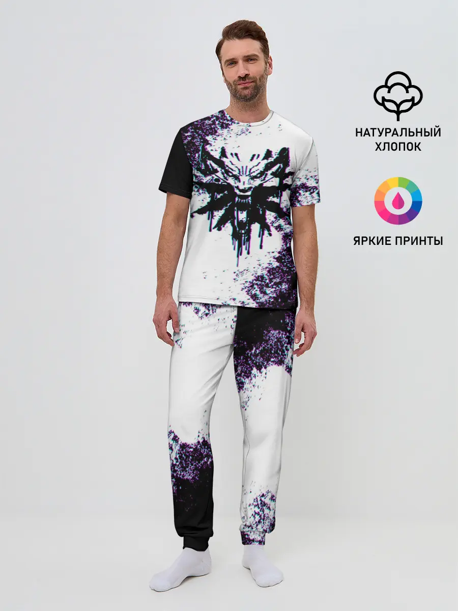 Мужская пижама с брюками / THE WITCHER GLITCH / ГЛИТЧ