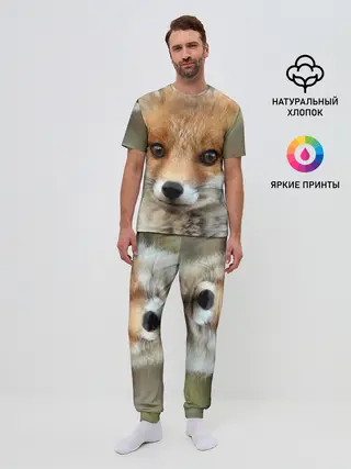 Мужская пижама с брюками / Миленький лисенок
