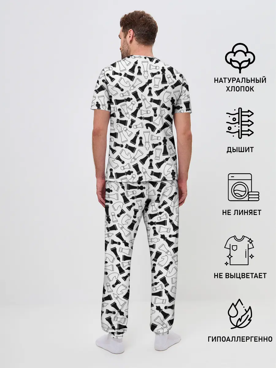 Мужская пижама с брюками / Шахматы