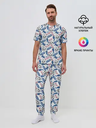 Мужская пижама с брюками / Football