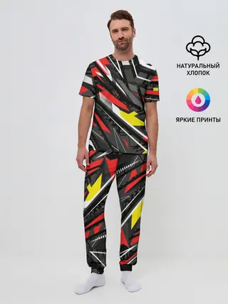 Мужская пижама с брюками / Фон. Абстракция.