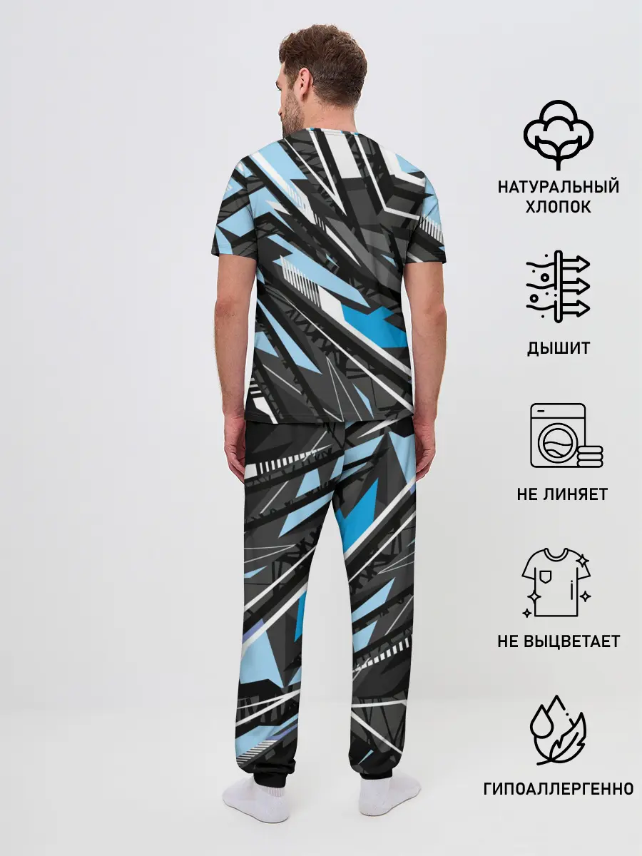 Мужская пижама с брюками / Текстура. Линия. Движение
