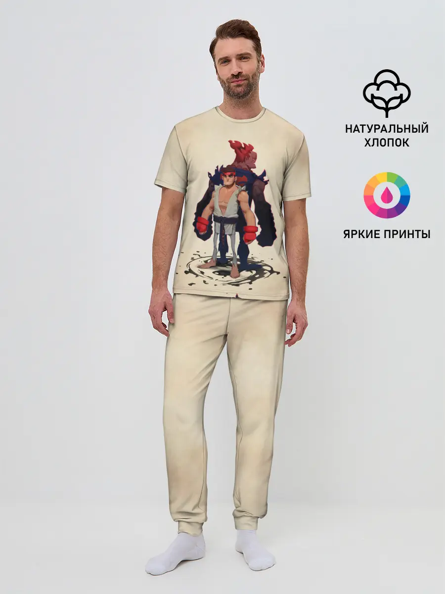 Мужская пижама с брюками / Рю и Акума