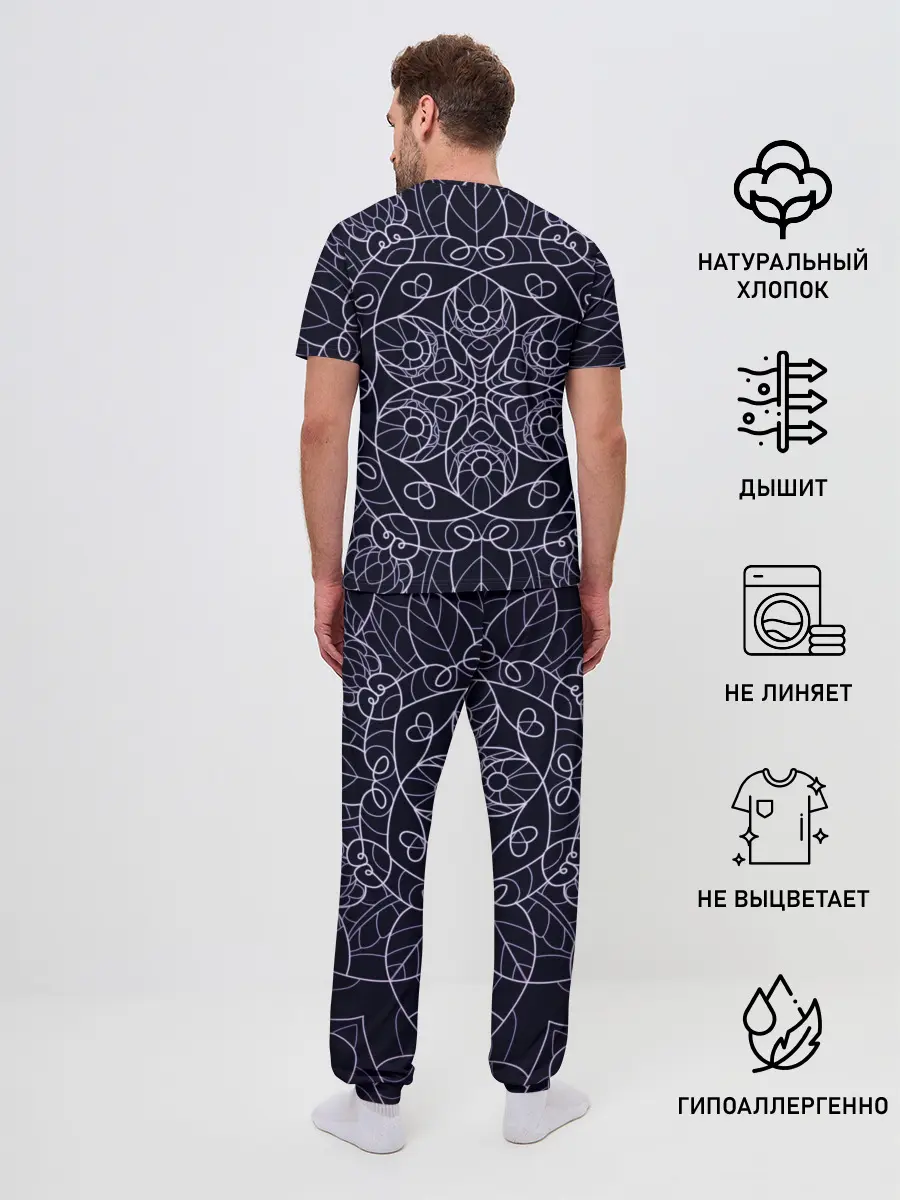 Мужская пижама с брюками / Узор