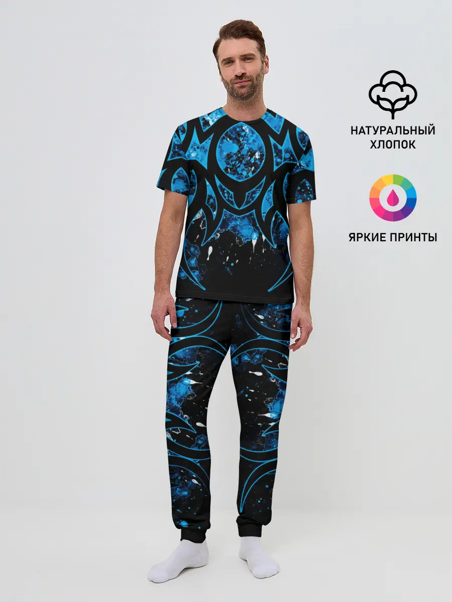 Мужская пижама с брюками / Абстракция