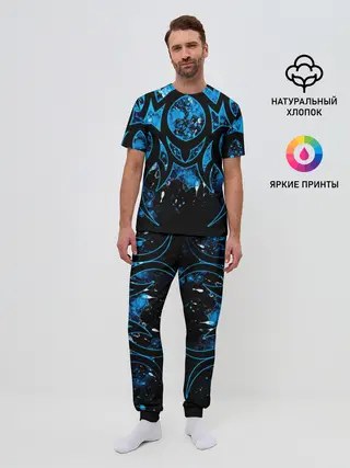Мужская пижама с брюками / Абстракция