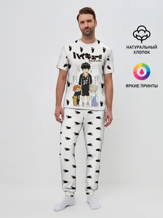 Мужская пижама с брюками / Малыши Хината и Бокуто | Haikyuu!!