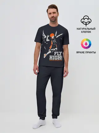 Мужская пижама с брюками / fly high! Шоё Хината Haikyuu!!