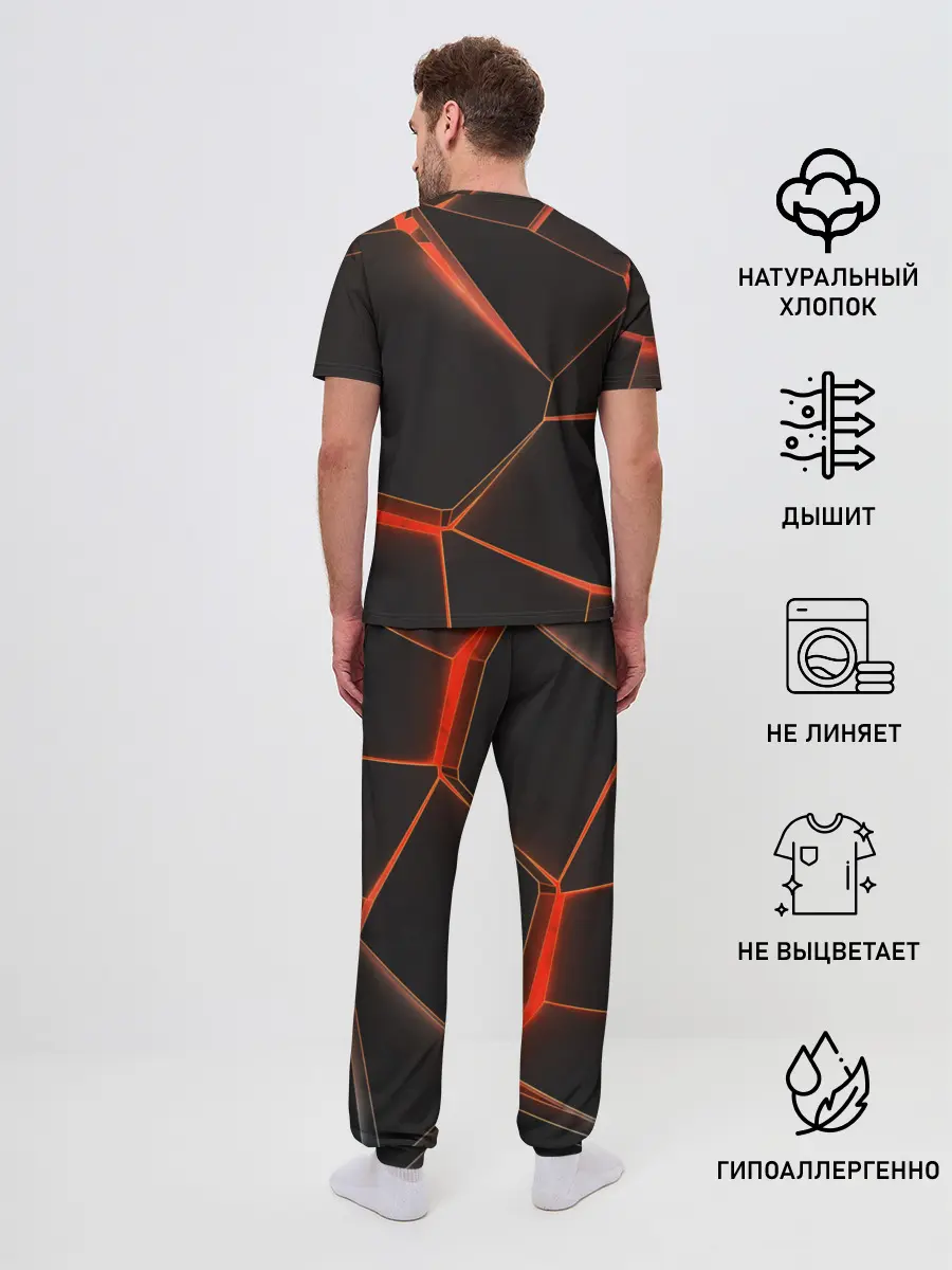 Мужская пижама с брюками / Лава 3D