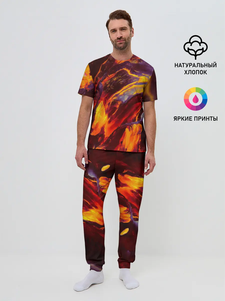 Мужская пижама с брюками / ОГНЕННЫЙ ГРАНЖ | FIRE GRUNGE