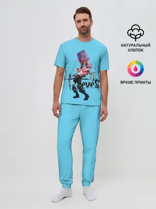 Мужская пижама с брюками / Пират с бочкой рома