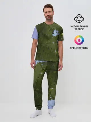 Мужская пижама с брюками / Летние дубы