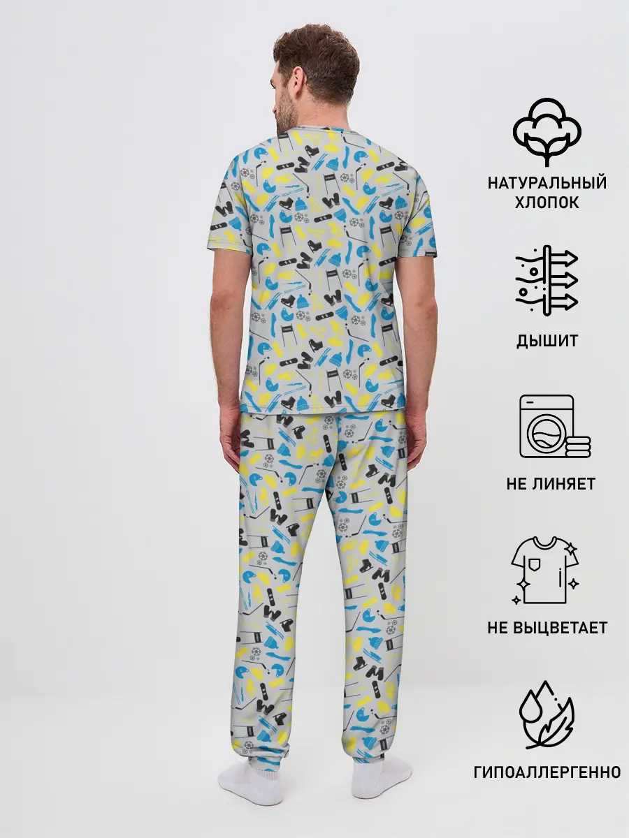 Мужская пижама с брюками / WINTER SPORTS
