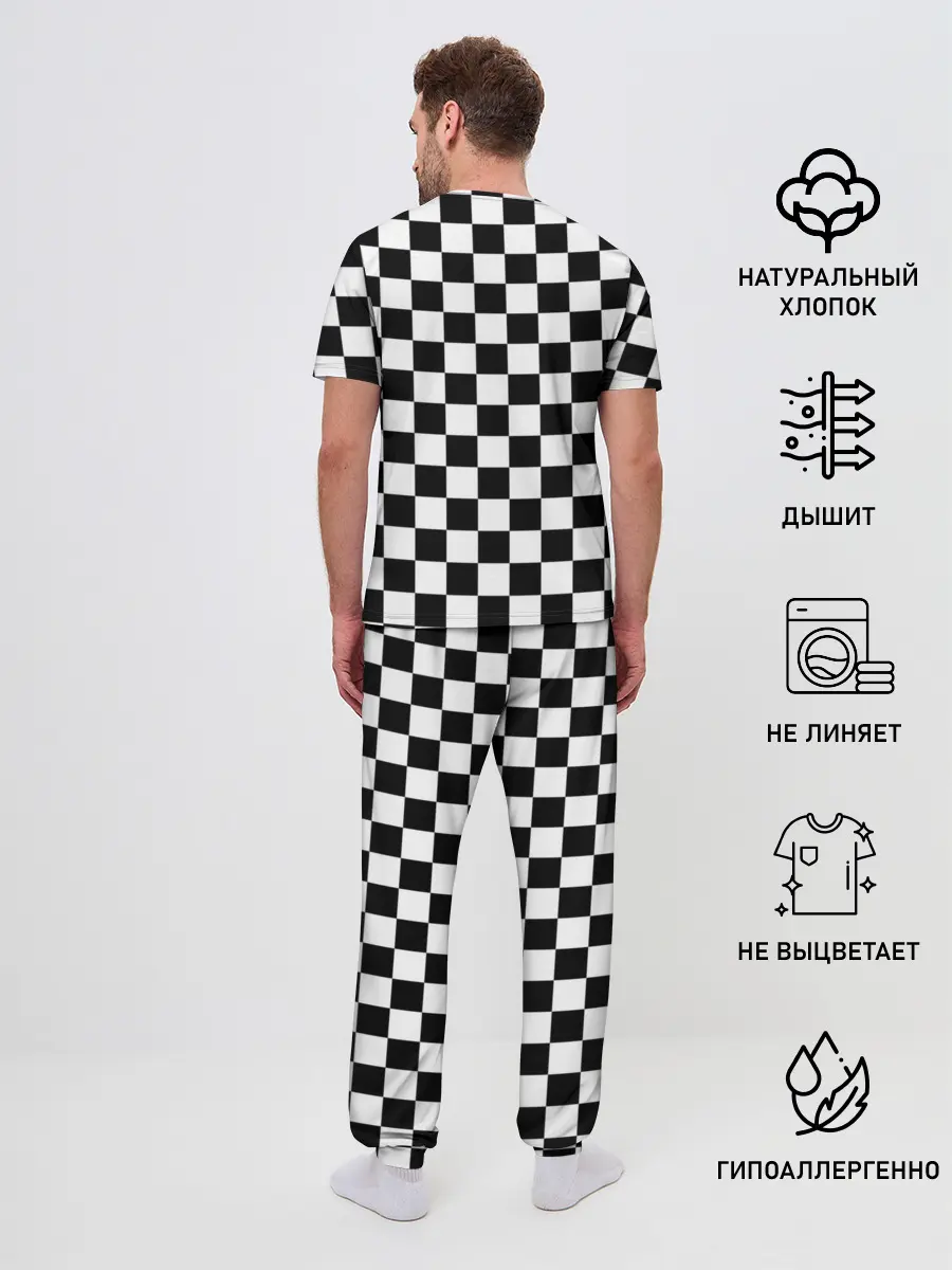 Мужская пижама с брюками / Шахматист