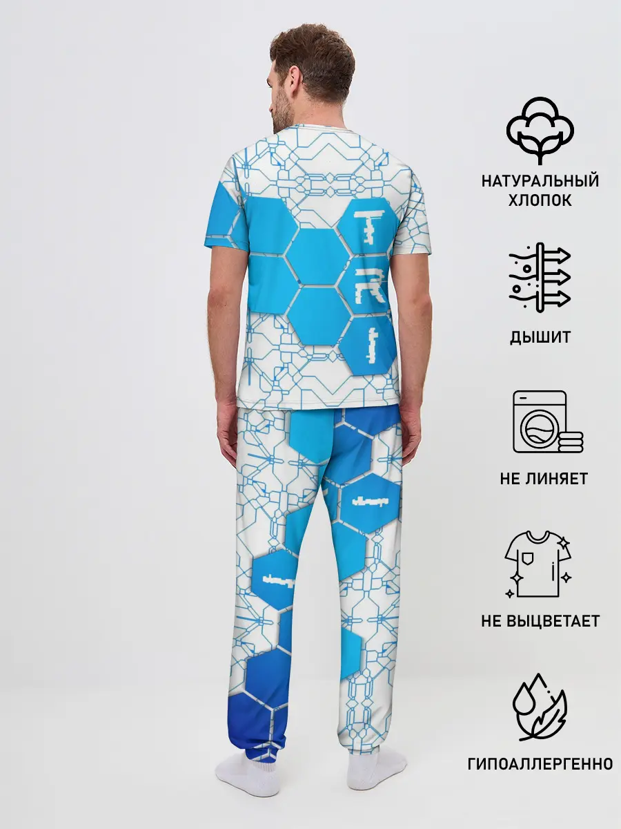 Мужская пижама с брюками / Плыви, Крути, Беги