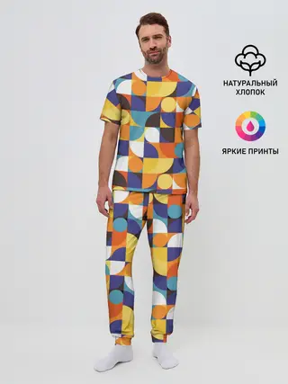 Мужская пижама с брюками / Геометрия