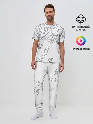 Мужская пижама с брюками / Афро абстракция