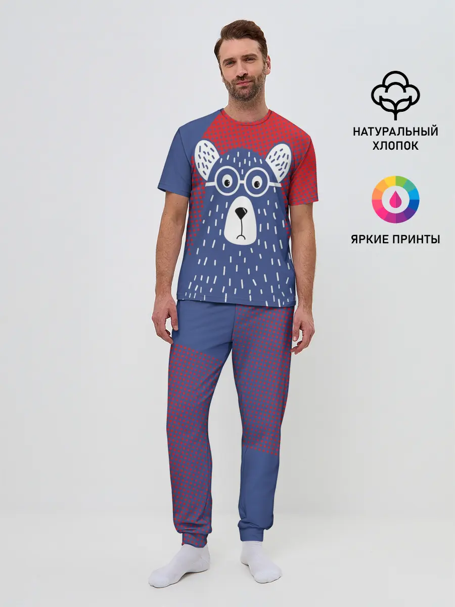 Мужская пижама с брюками / Медведь