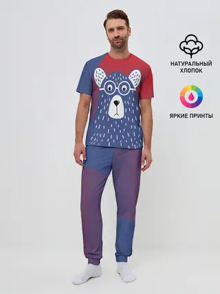 Мужская пижама с брюками / Медведь