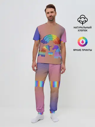 Мужская пижама с брюками / Единороги уже не те