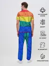 Мужская пижама с брюками / Радуга - мятая ткань полотно