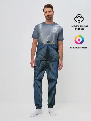 Мужская пижама с брюками / Молнии