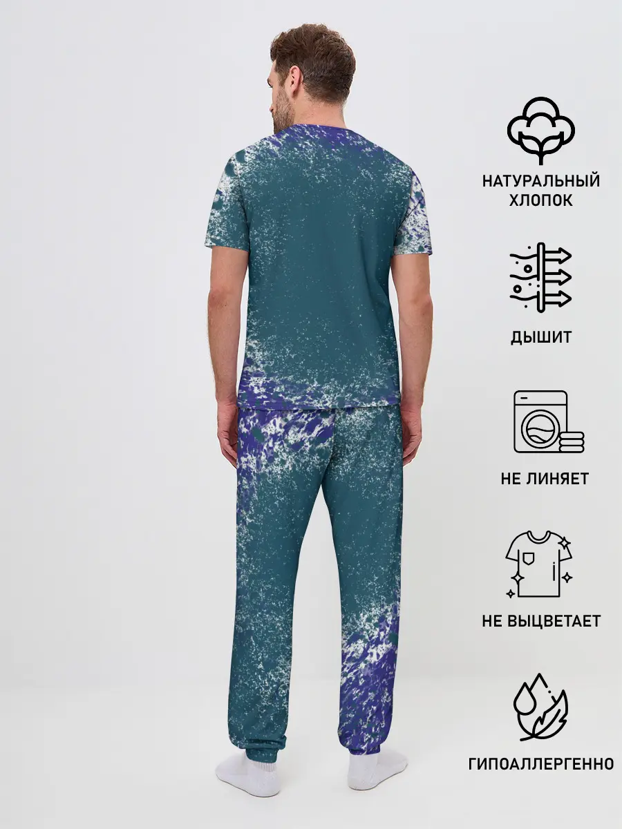 Мужская пижама с брюками / Голубая сойка