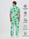 Мужская пижама с брюками / черепашки и пальмы